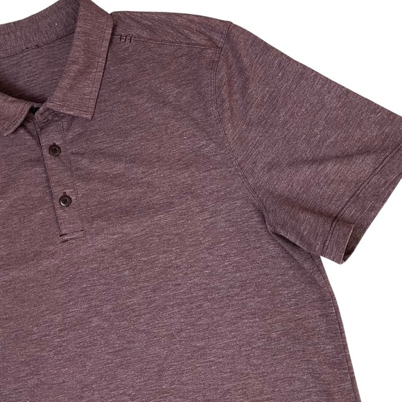 lululemon Men’s Evolution Short Sleeve Polo Heathered Purple Taupe Large - Picture 8 of 16